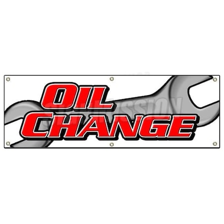 Signmission OIL CHANGE BANNER SIGN car engine auto repair quick fast shop mechanic B-72 Oil Change